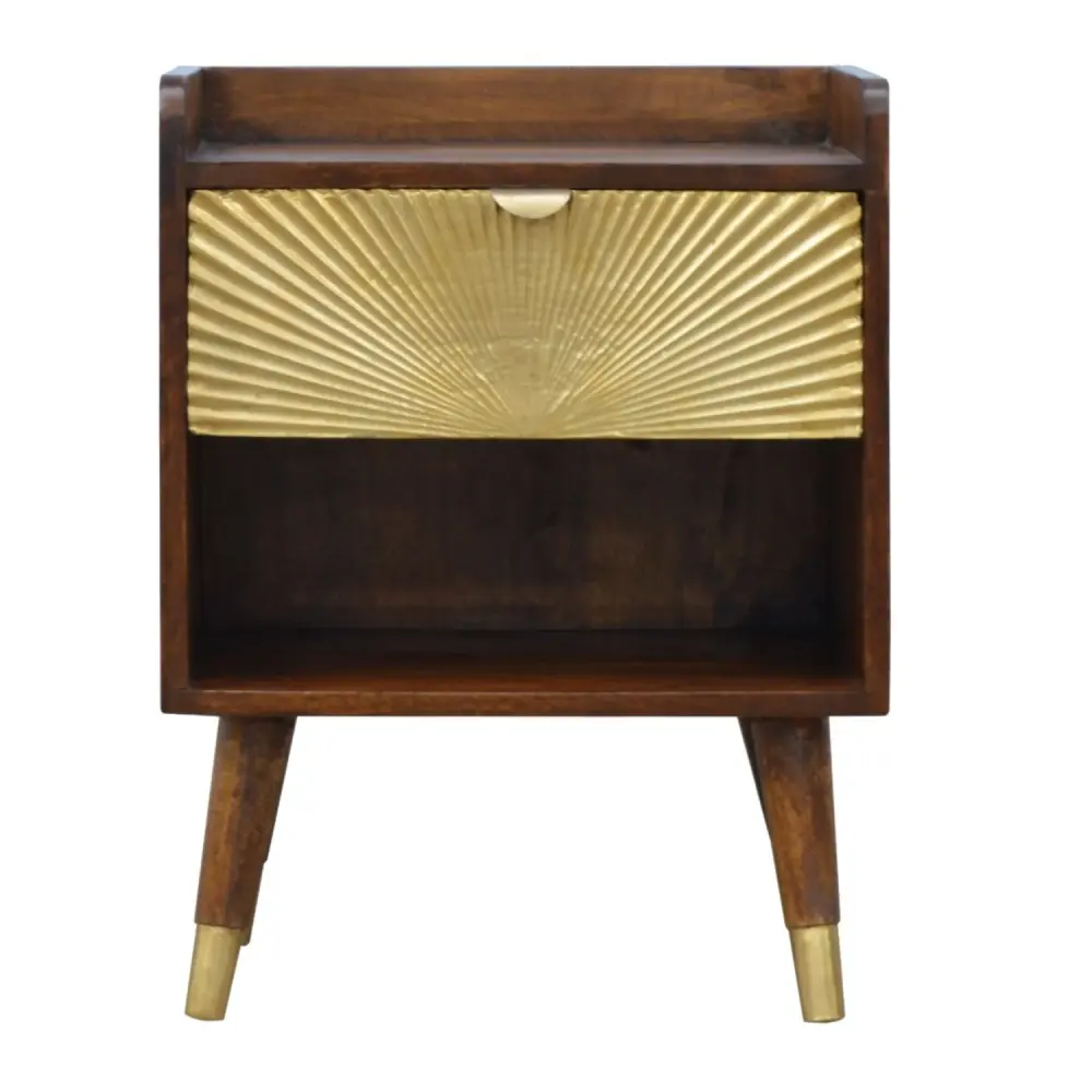 Solid Wood 1 Drawer Nightstand