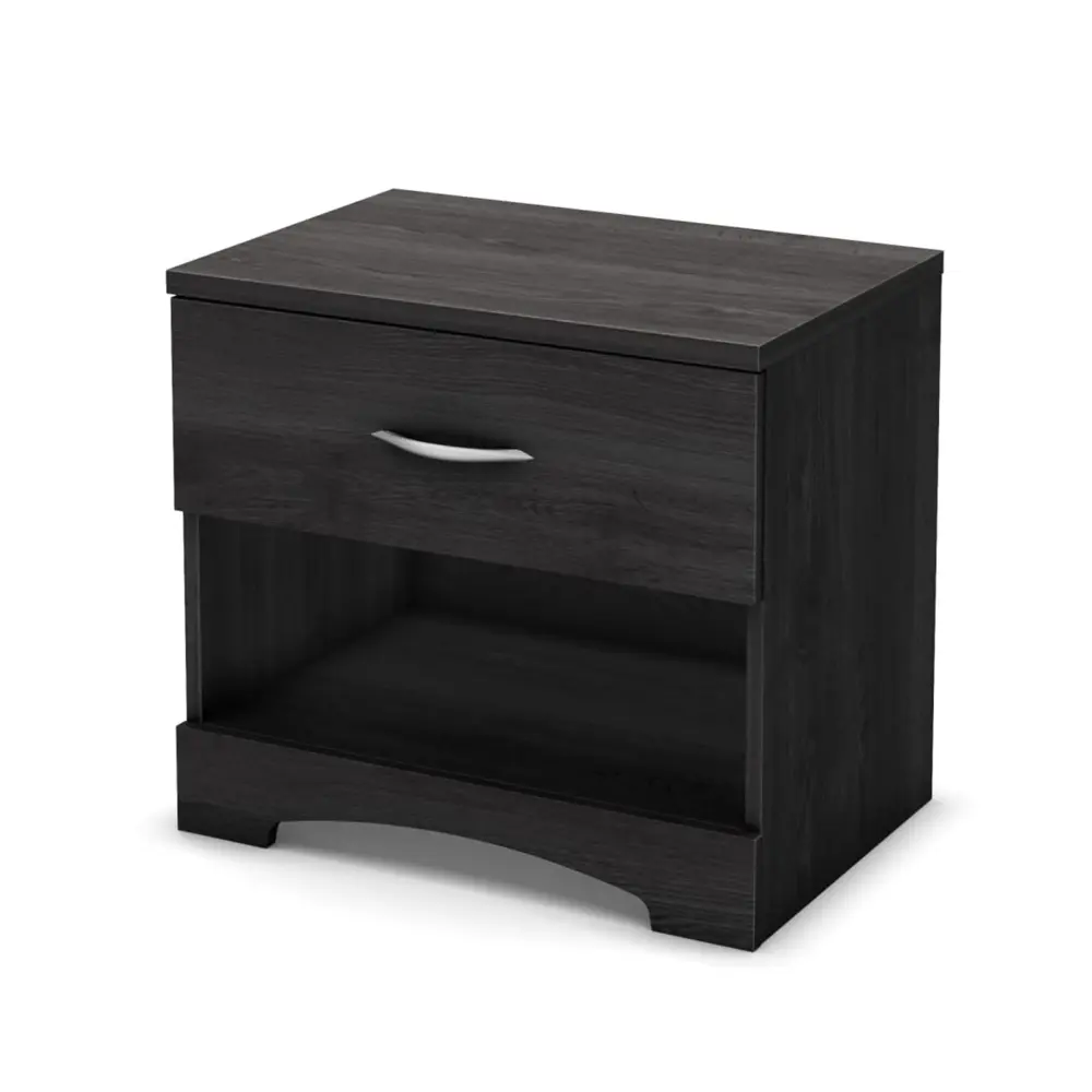 Step One 1-Drawer Nightstand - Charcoal Oak
