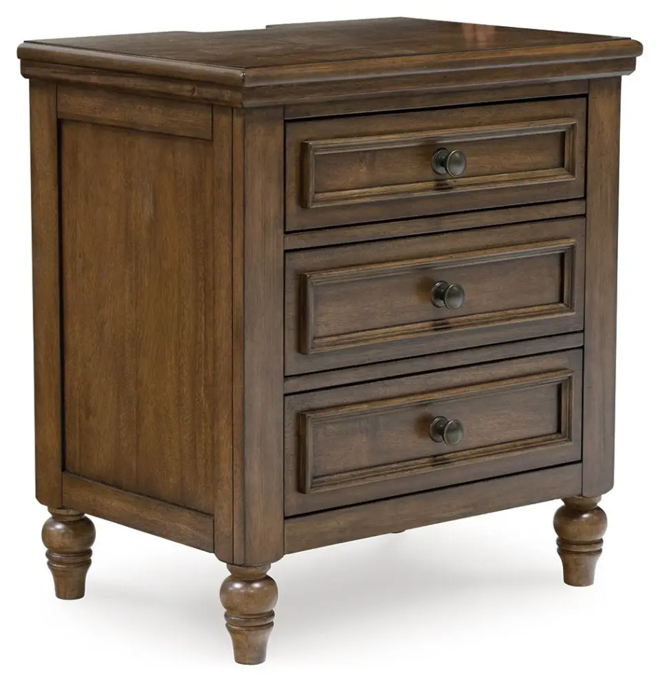 Sturlayne - Three Drawer Night Stand - Chocolate Storage