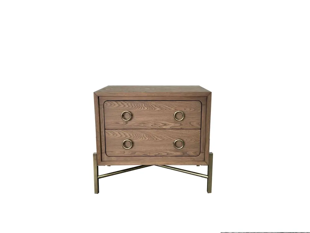 Under-Bed Storage 2 Drawer Nightstand USB - Latte