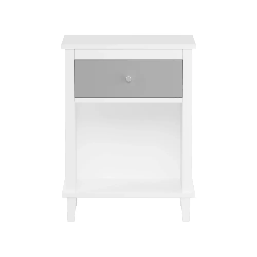 Under-Bed Storage Nightstand 1 Drawer 1 Shelf