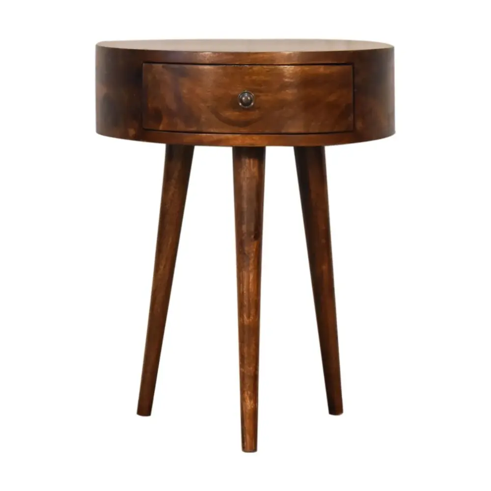 Under-Bed Storage Semi Circle Nightstand - Chestnut