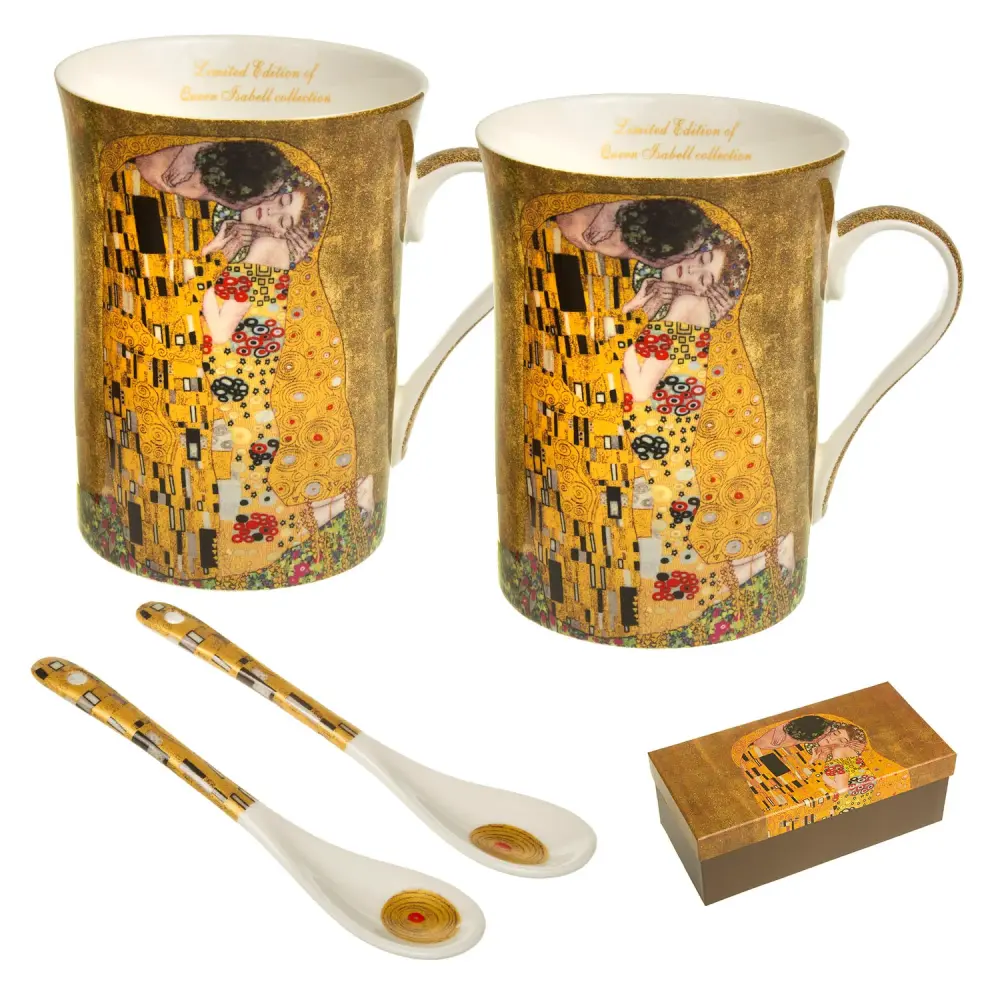 Queen Isabell W8A91-21027 Coffee Mugs Gift Porcelain Set Gilded