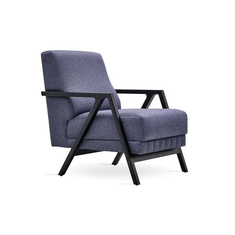 Diamond Modern Furniture Exclusive Pavia Stationary Fabric Chair Pavia Armchair - Sapphire Blue 5-Year Warranty