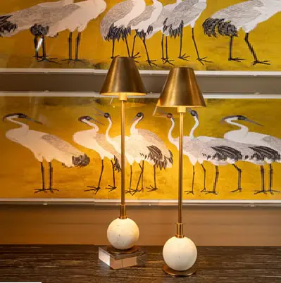 Boston Buffet Lamp, Cream & Warm alloy