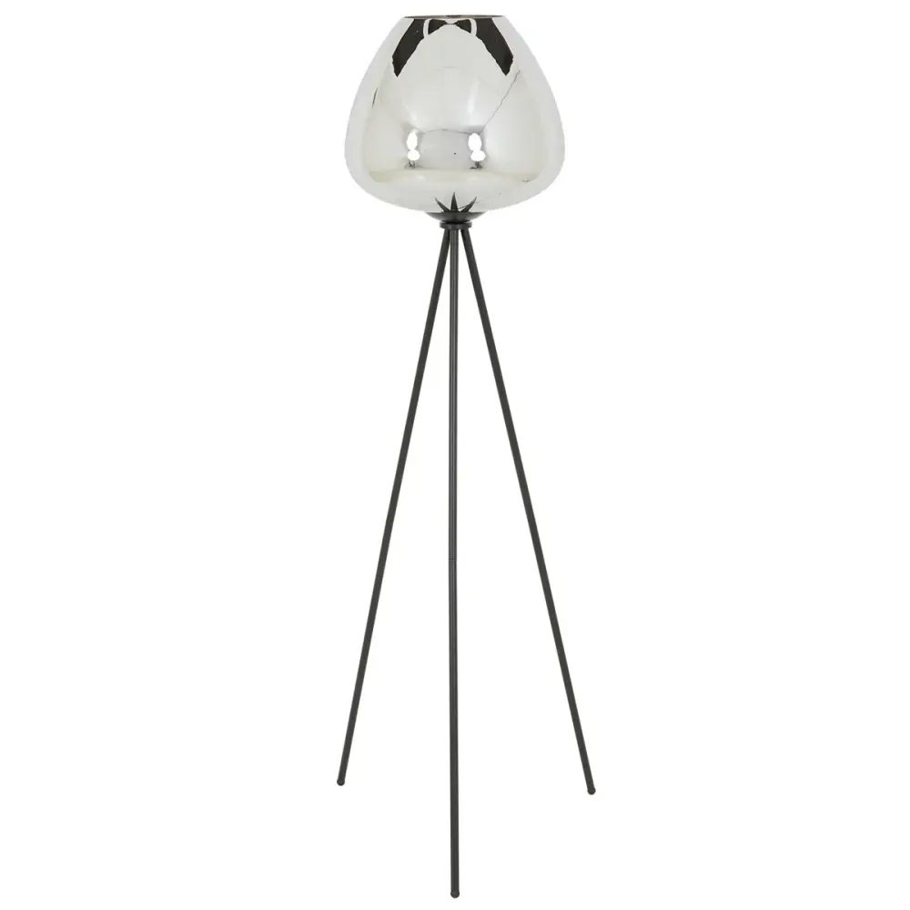 Mayson Floor Lamp - Flat Black & Smoked Glass
