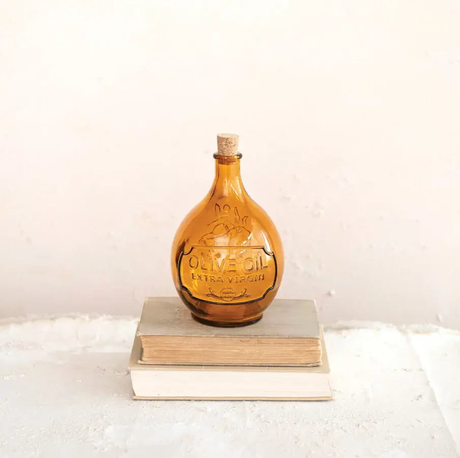 32oz. Embossed Olive Oil Bottle w/ Cork