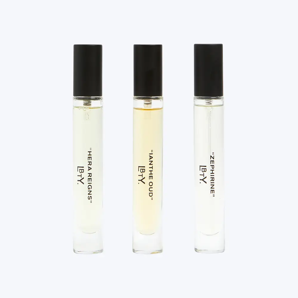 LBTY. Woody Discovery Kit 3 x 8ml Fragrances - Hera Reigns, Ianthe Oud, Zephirine