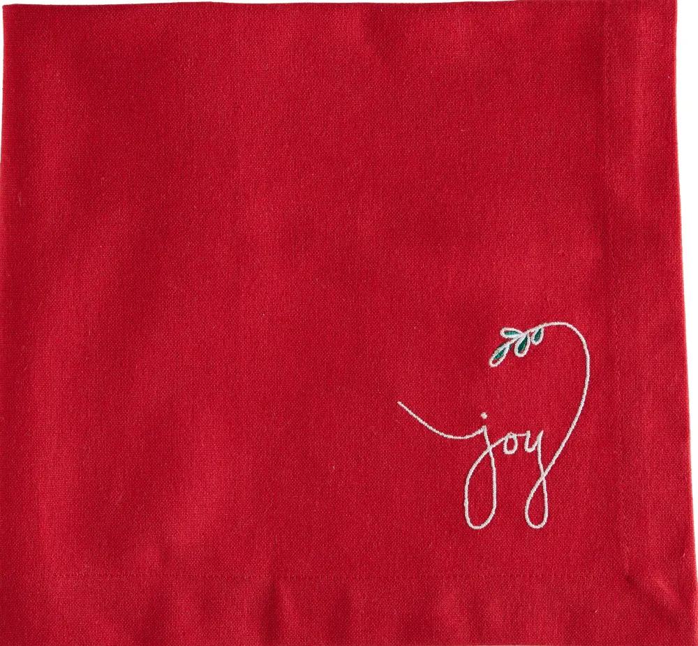 Ruby Sentiment Joy Napkin-Embroidered - Set 4