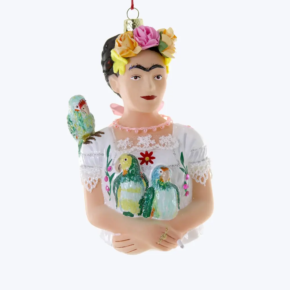 Extra Long Frida Kahlo Parrots Ornament