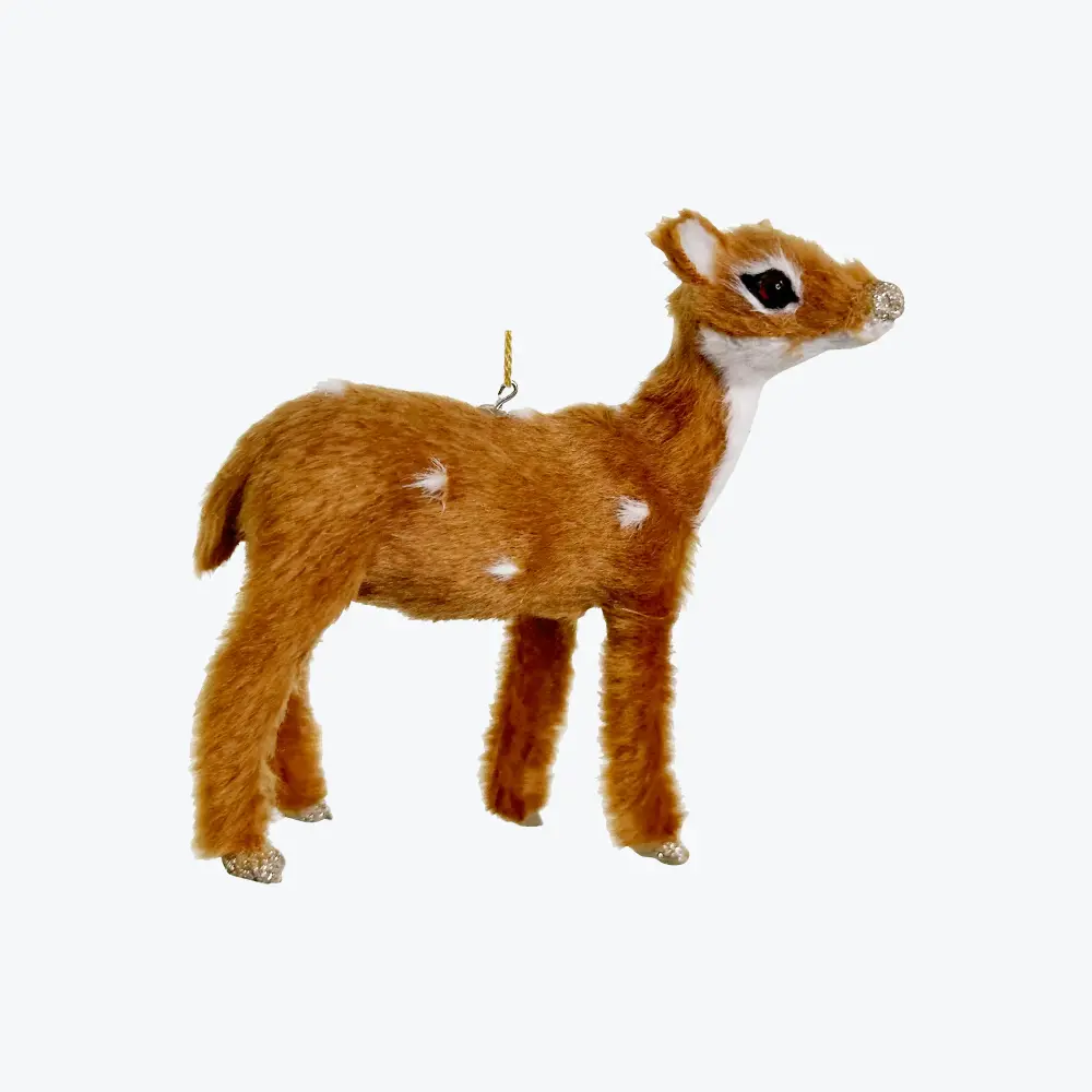 Invisible Plastic Glitter Nose and Feet Bambi Ornament