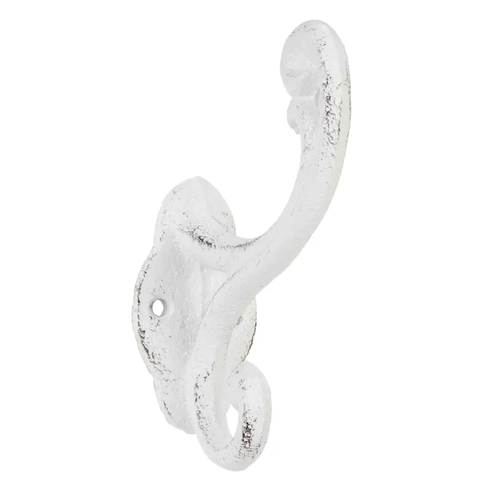 White Steel Wall Hook, 5"