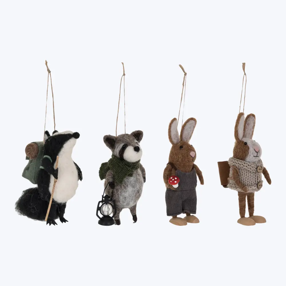 Wool Felt Forest Animal Ornament, Assorted | 3in Length |