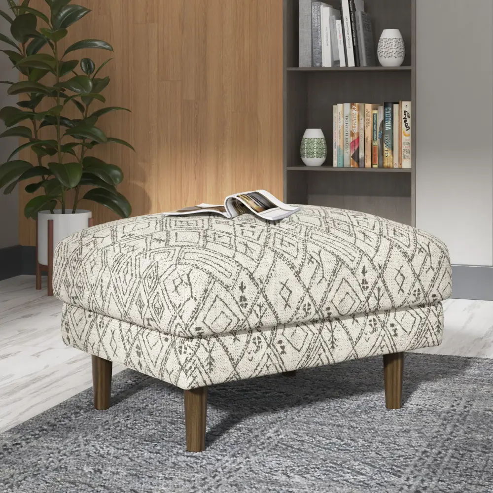 Abstract Ottoman - Ebony Storage Shelf
