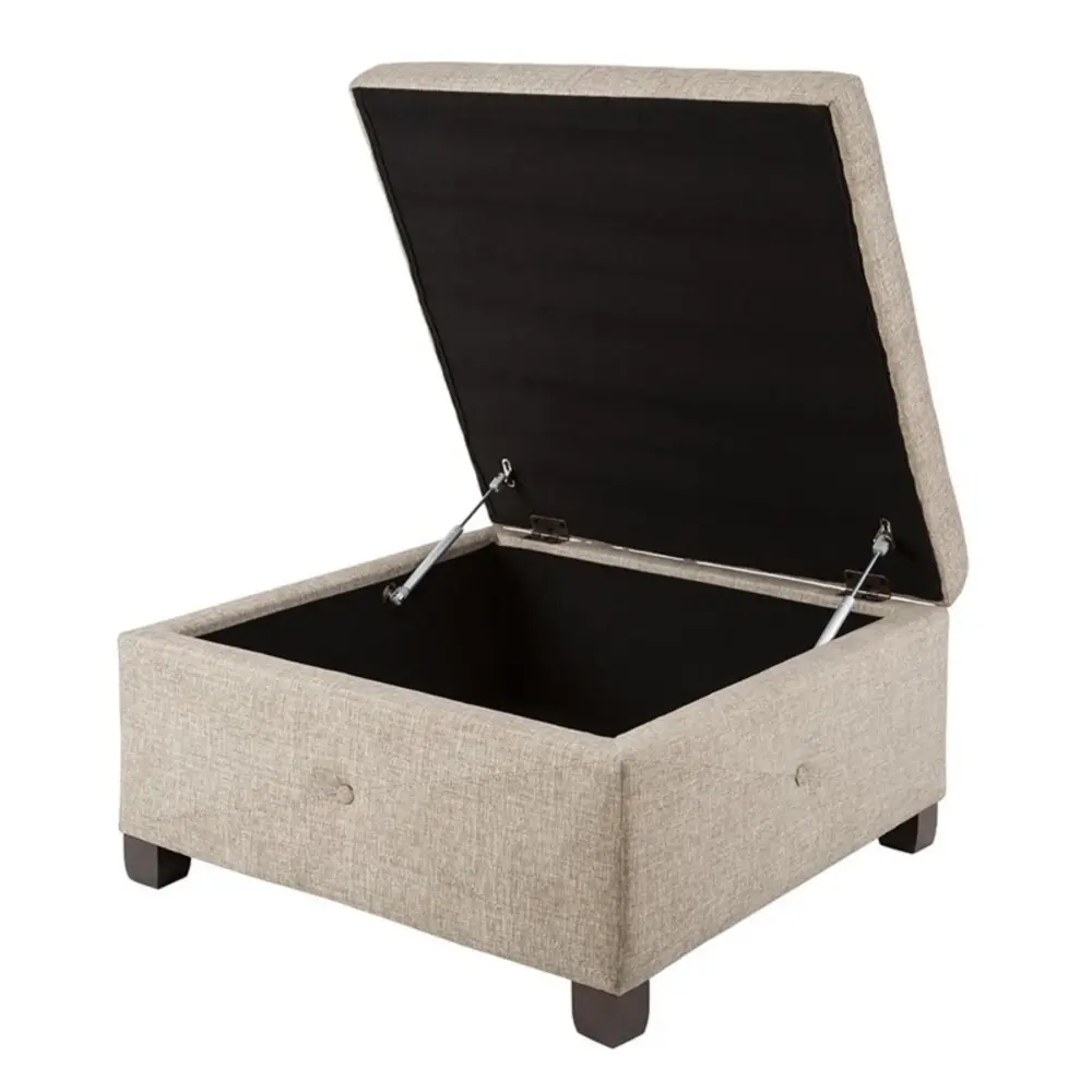 Aspen - Ottoman Cushiony Close Storage UL Certified Wood Finish