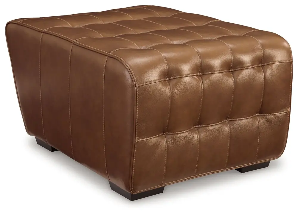 Carved Wood Temmpton - Expansive Accent Ottoman - Chocolate