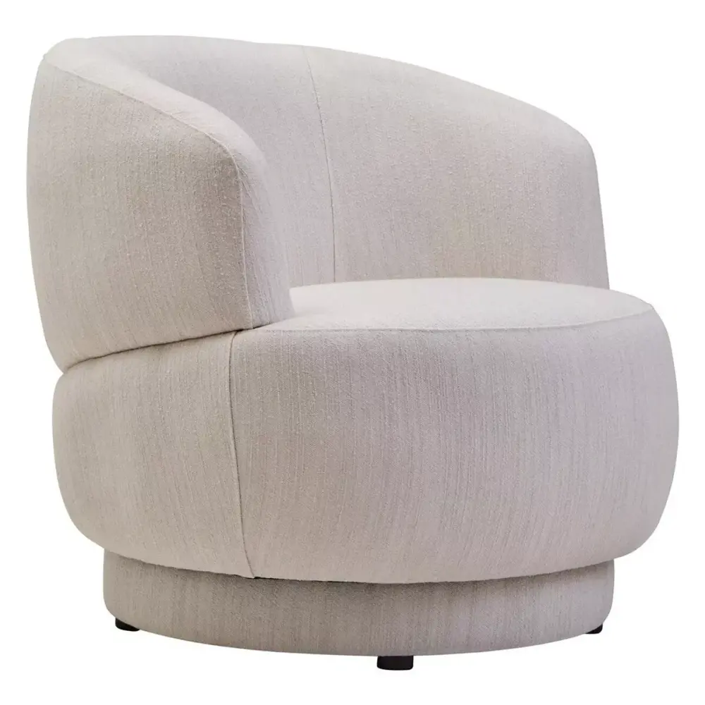 Dale Linen Curved Chair - Ivory