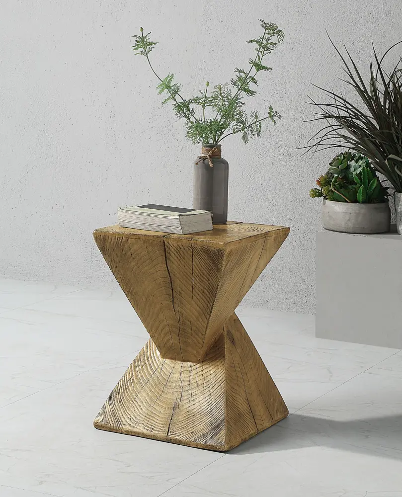 Handcrafted Zahi - Accent Table - Oak