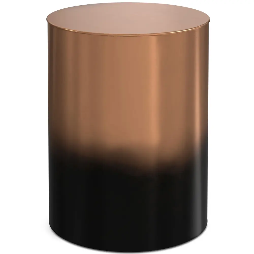 Hand-Woven Rattan Curtis - Ombre Alloy Cylinder Accent Table