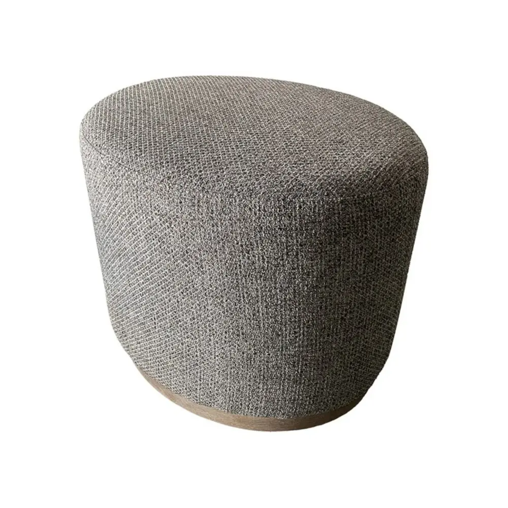 Hand-Woven Rattan Oval Accent Ottoman - Chocolate