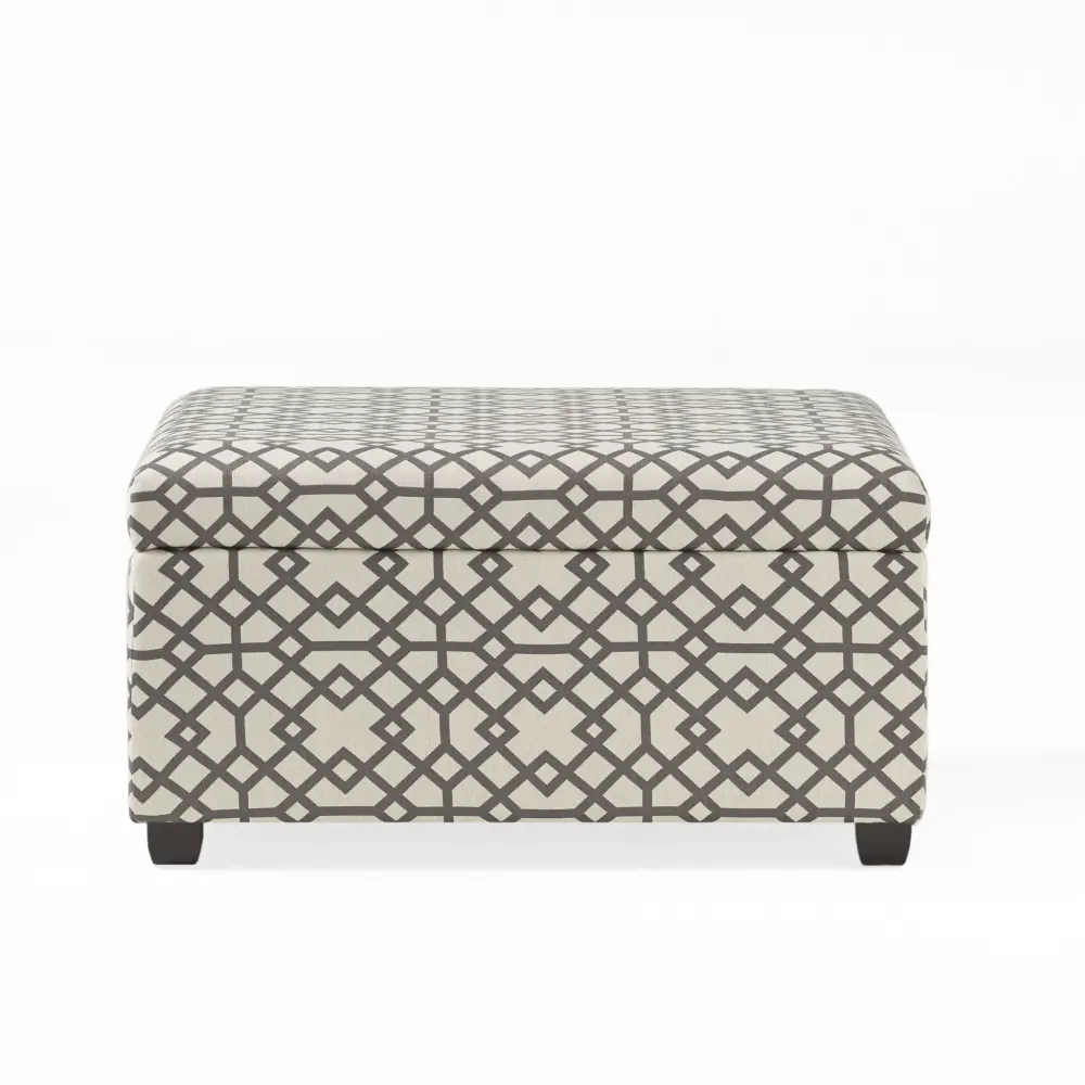 Richmond - Storage Ottoman Singular Pattern And Ample Storage - Gray