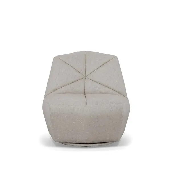 Space-Saving Corner Divani Casa Tomlin - Contemporary Grey Woven Fabric Accent Chair
