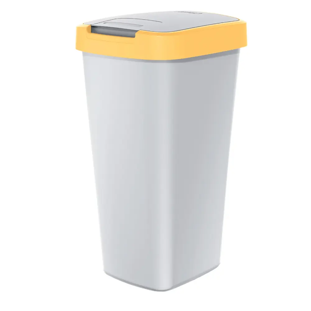 Keden Compacta Q Rubbish Bin Swing and Hinged Lid 25L Plastic Waste Separation Waste Bin Recycling Waste Collector - ash c...