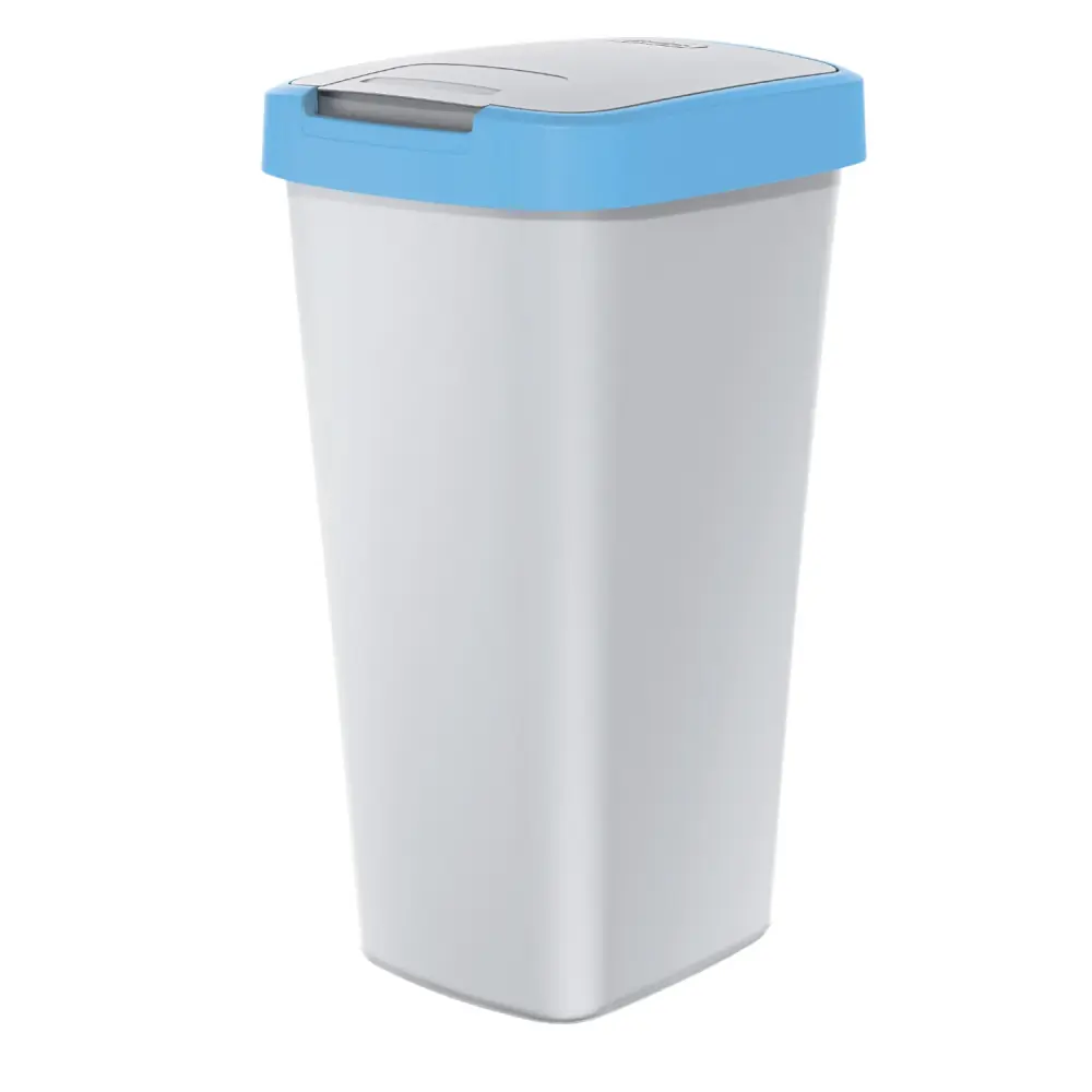 Keden Compacta Q Rubbish Bin Swing and Hinged Lid 25L Plastic Waste Separation Waste Bin Recycling Waste Collector - ash c...