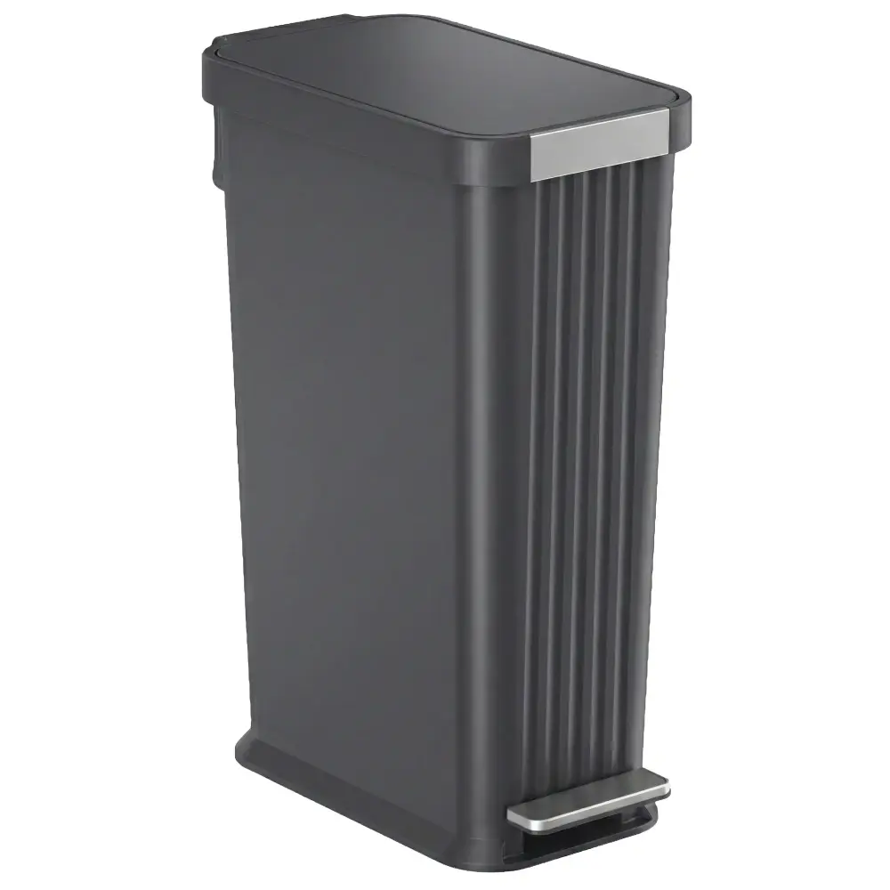 50 Liter / 13.2 Gallon SoftStep Elongated Step Pedal Kitchen Trash Can AbsorbX Odor Filter graphite Plastic)
