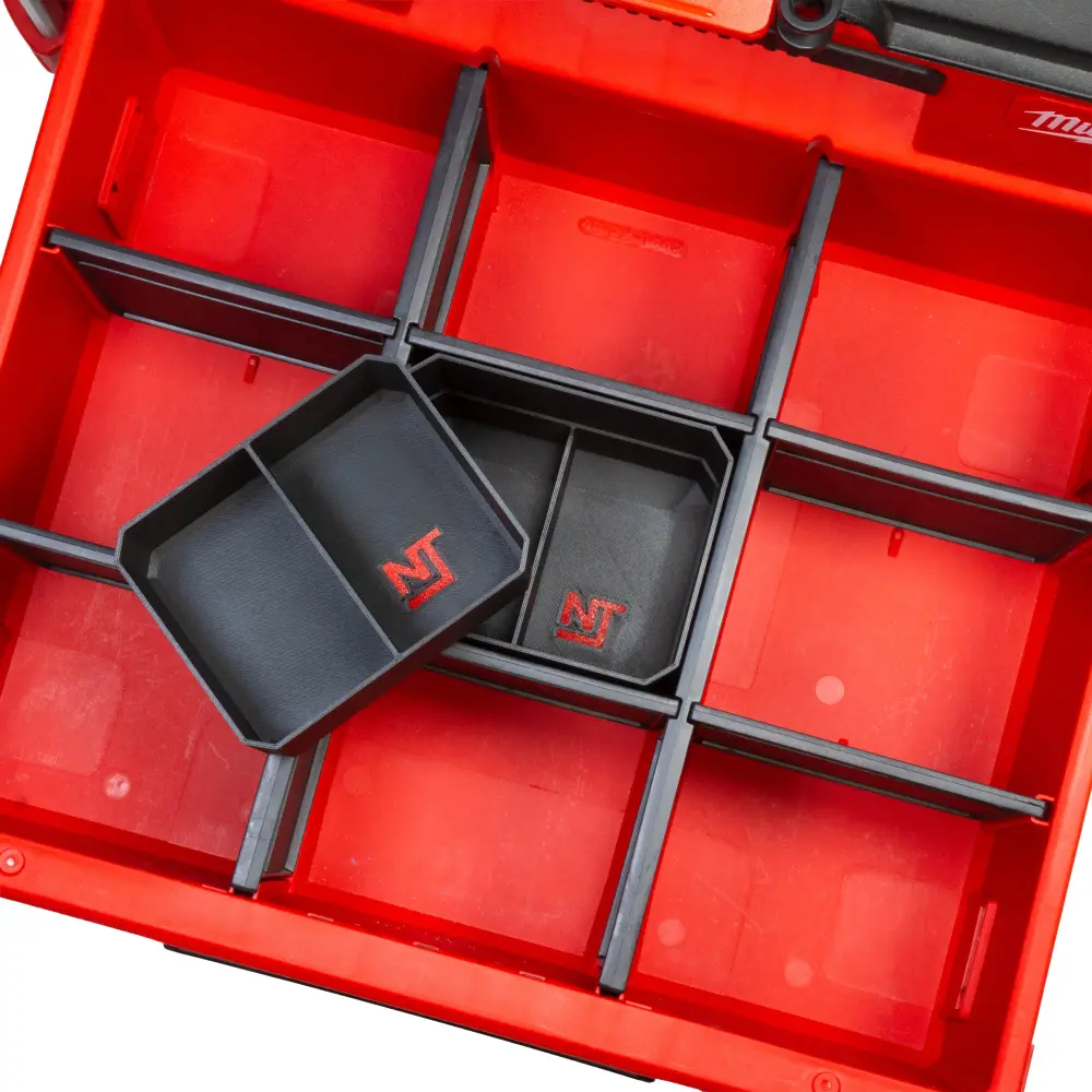 Tilt Out Cabinet Stacking Divider Bins Milwaukee PACKOUT 2-Drawer