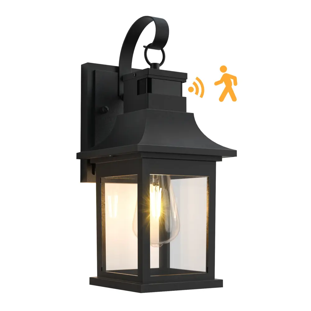 Solstice 1 - Portable 19"H Aluminium Outdoor Wall Lantern Dusk To Dawn And Motion Sensor #7059