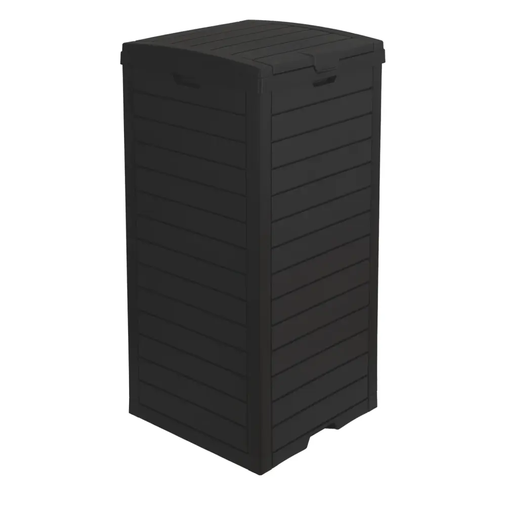 31 Gallon Outdoor Trash Can, Submersible Resin Waste Bin Lockable Lid & Drip Tray Patio, Deck, Backyard & Kitchen Soft-Clo...