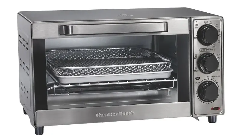 Hamilton Beach Sure-Crisp 31403 Air Fryer Toaster Oven, 1120 W, 4 -Slice, 0.4 cu-ft, Dial Control, Stainless Metal