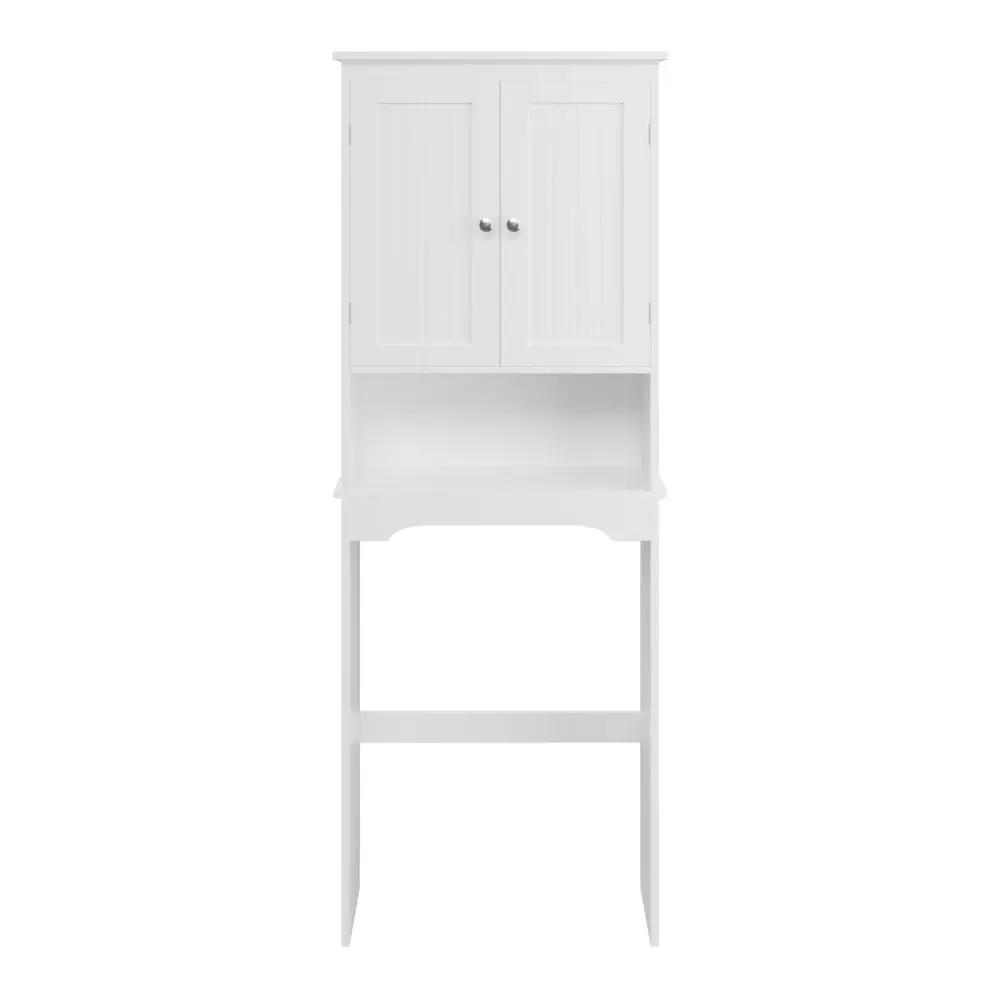 Over Toilet Storage Cabinet, Bathroom Space Saver Modifiable Shelf - White