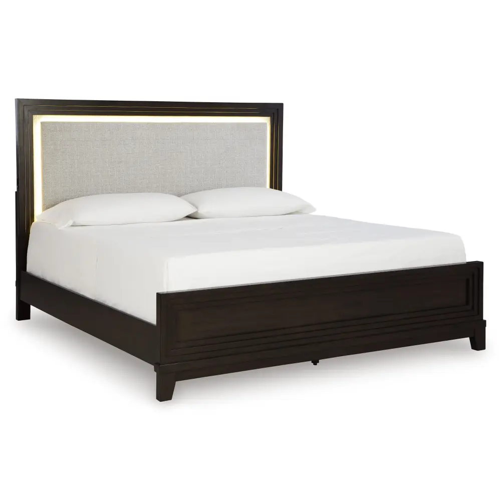Diamond Modern Furniture Exclusive Design Neymorton King Upholstered Panel Bed B618-58/B618-56/B618-97