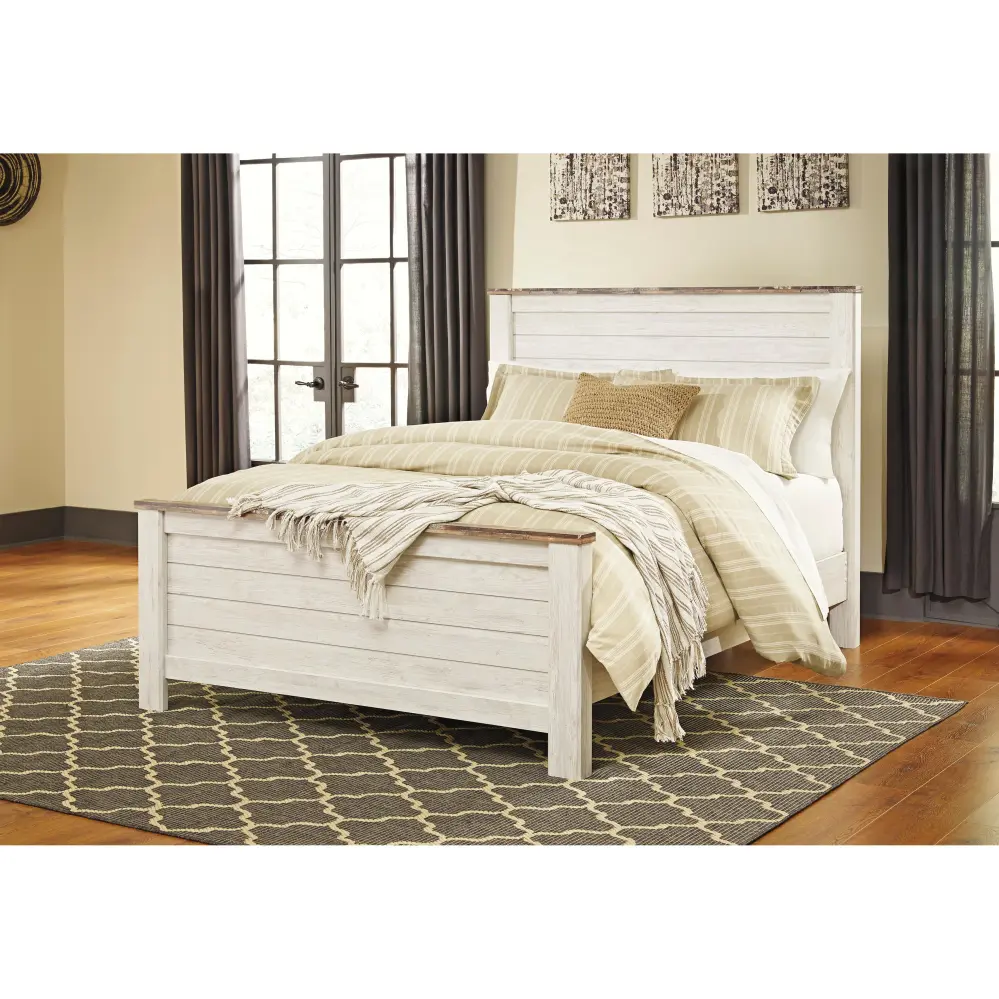 Diamond Modern Furniture Restricted Design Willowton Queen Panel Bed B267-57/B267-54/B267-98