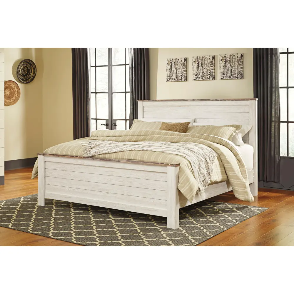 Diamond Modern Furniture Unique Design Willowton King Panel Bed B267-58/B267-56/B267-99