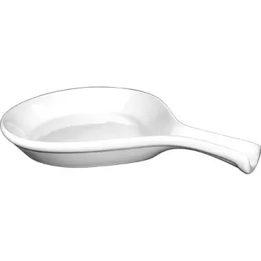 International Jumbo Tableware Bakeware Stoneware Serving Skillet (18oz), European White, 8-1/8"D ( handle 11-1/2&quot...