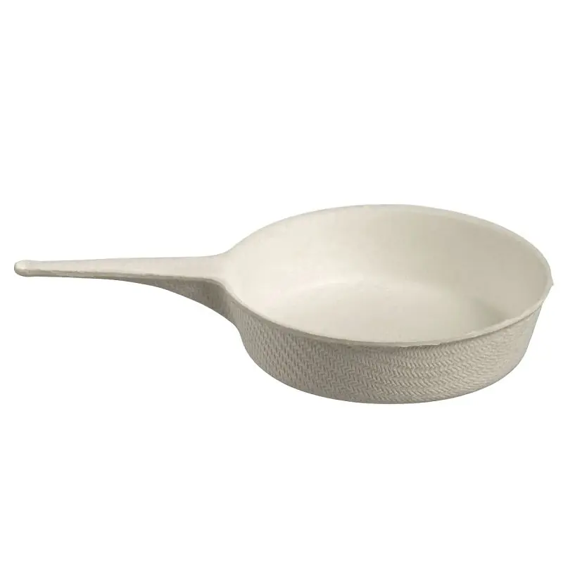 Solia Stylish Sugarcane Pulp Mini Dish Eskoffie Frying Pan White 0.8oz/25ml, Case 1200 Pieces, VO57144c