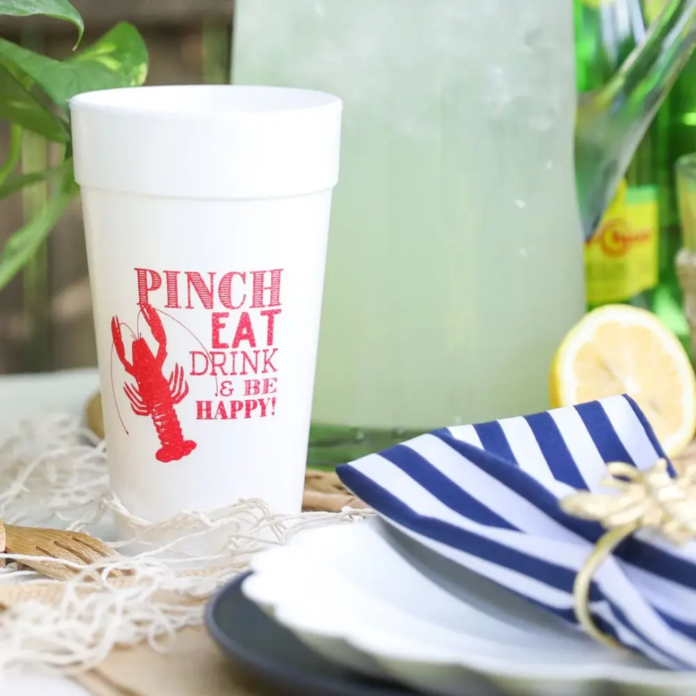 CRAWFISH BOIL STYROFOAM CUPS Eco-Friendly Compostable