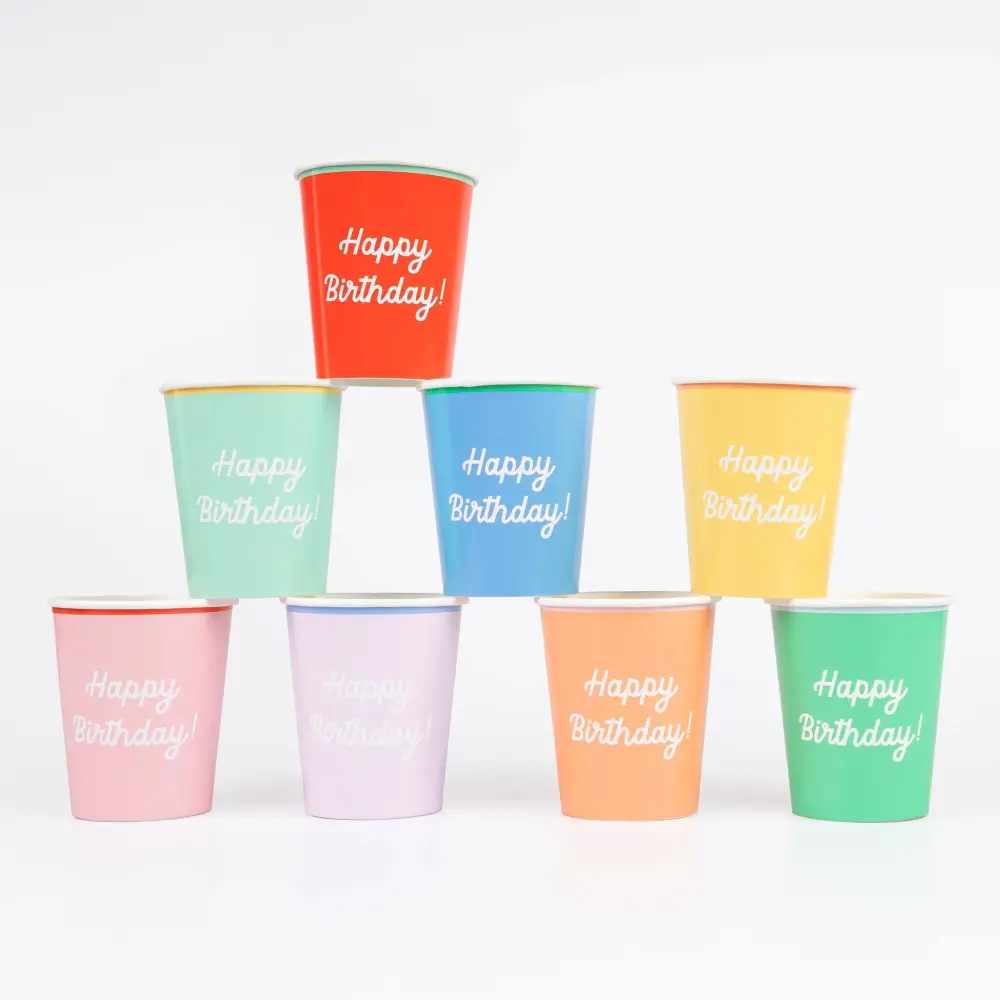 Mixed Happy Birthday Cups | Fast Shipping & Easy Cleanup