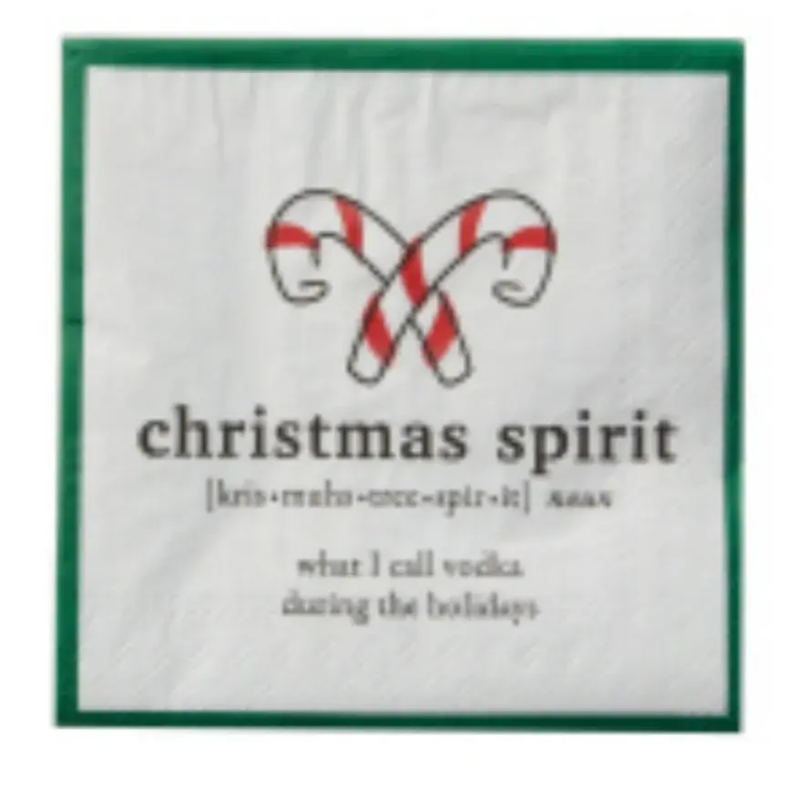 CHRISTMAS SPIRIT PAPER COCKTAIL NAPKINS | Fast Shipping & Easy Cleanup