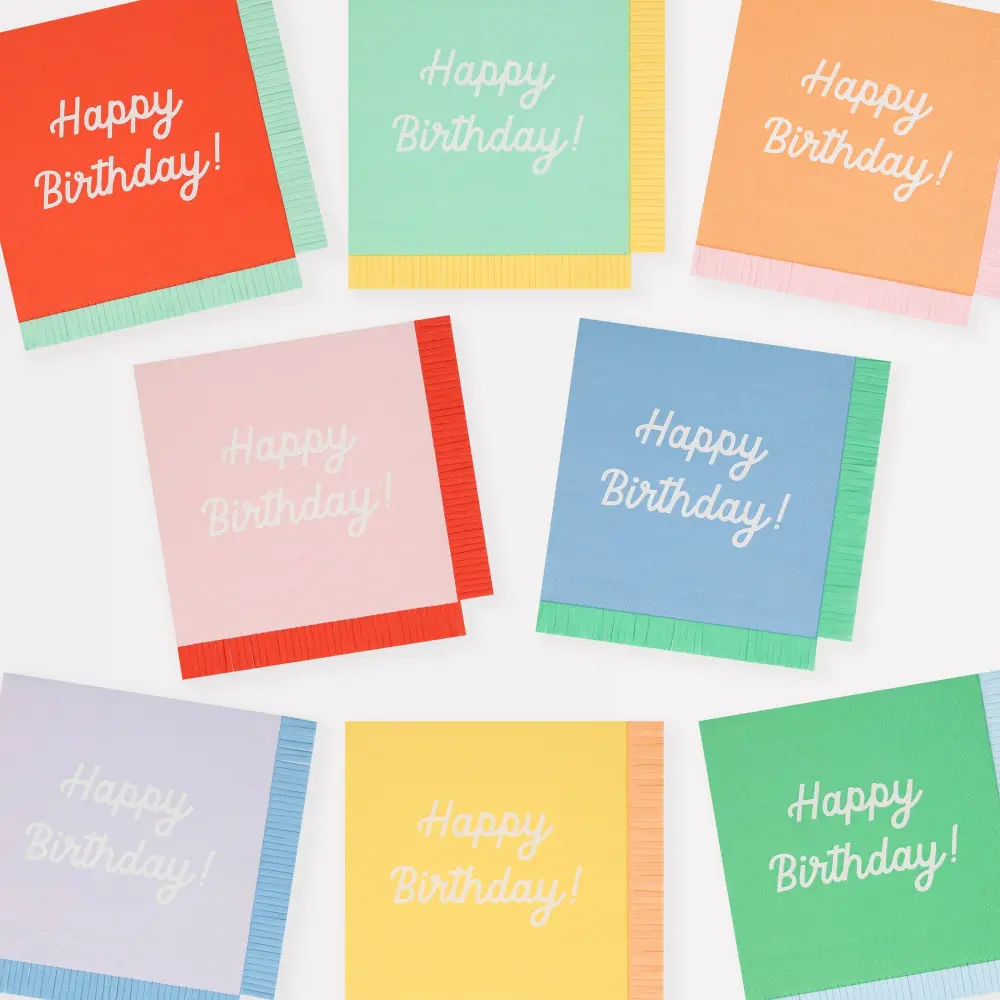Mixed Happy Birthday Jumbo Napkins Matching Napkins
