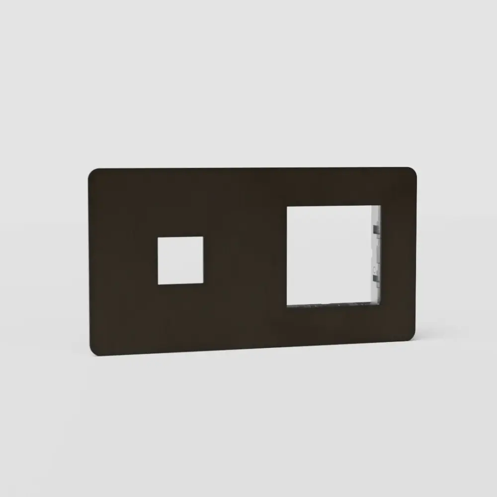 Kew Twin 1x Keystone & 1x 45mm Module Plate - Bronze