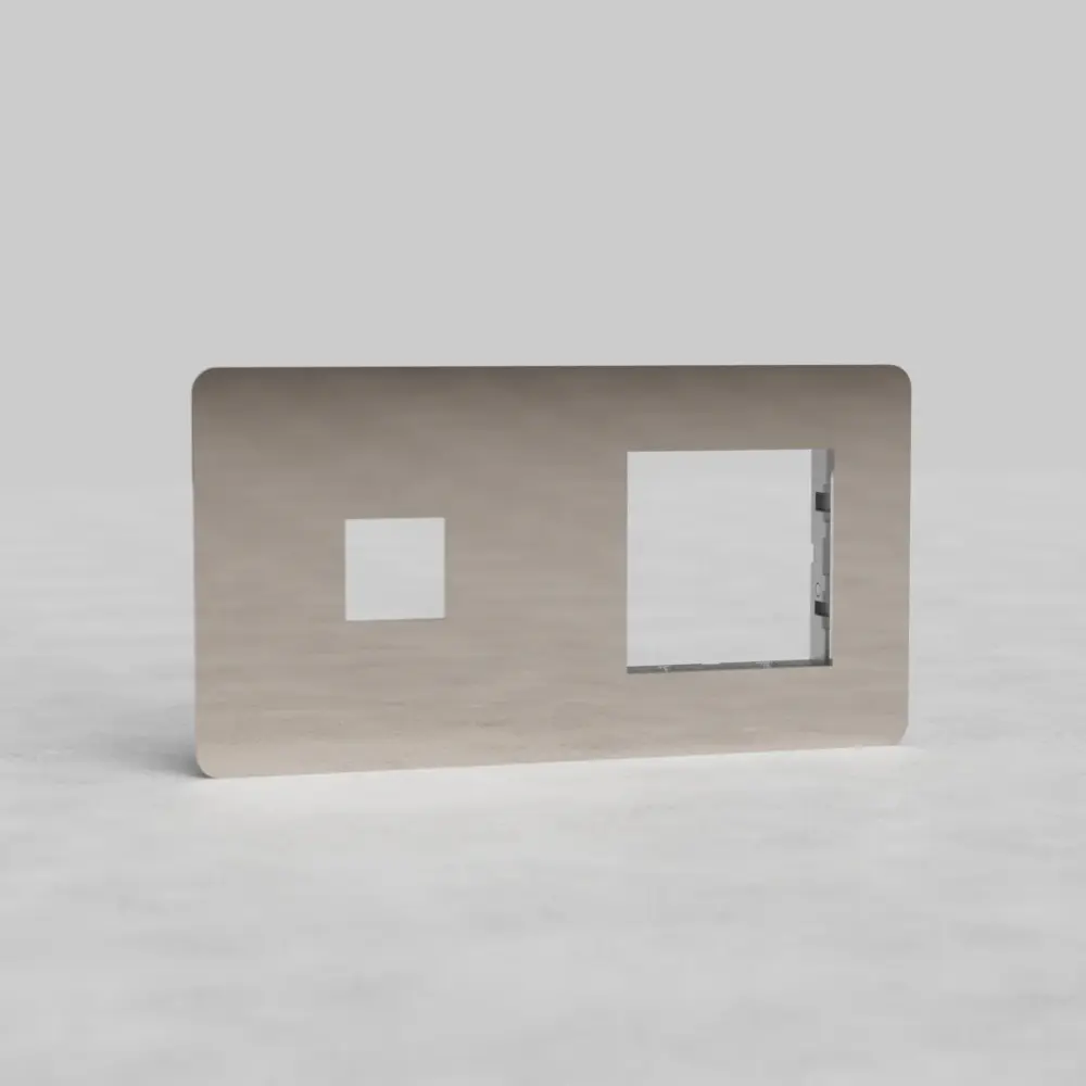 Kew Twofold 1x Keystone & 1x 45mm Module Plate - Polished Nickel