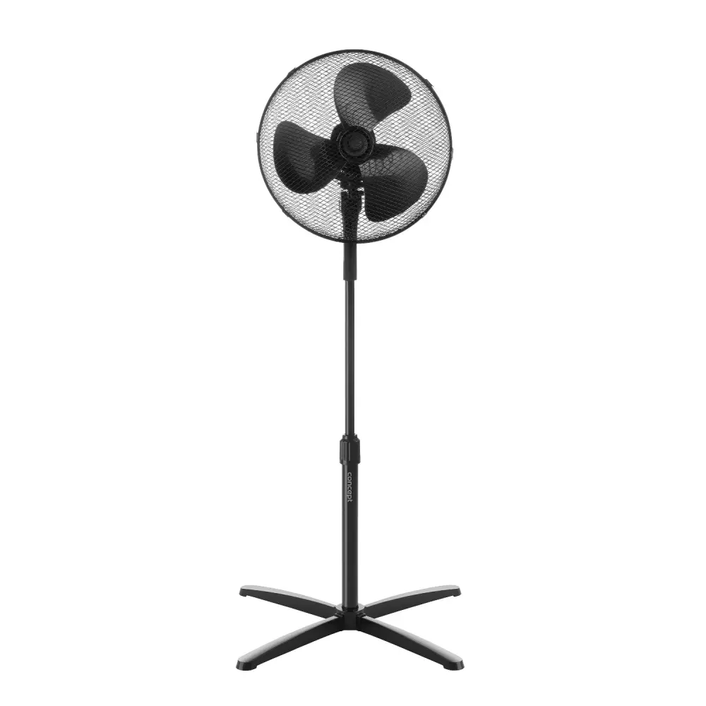 Concept VS5050 Floor Standing Fan Pedestal 40W Power 3 Speed Settings Oscilating Onyx Adjustable Height