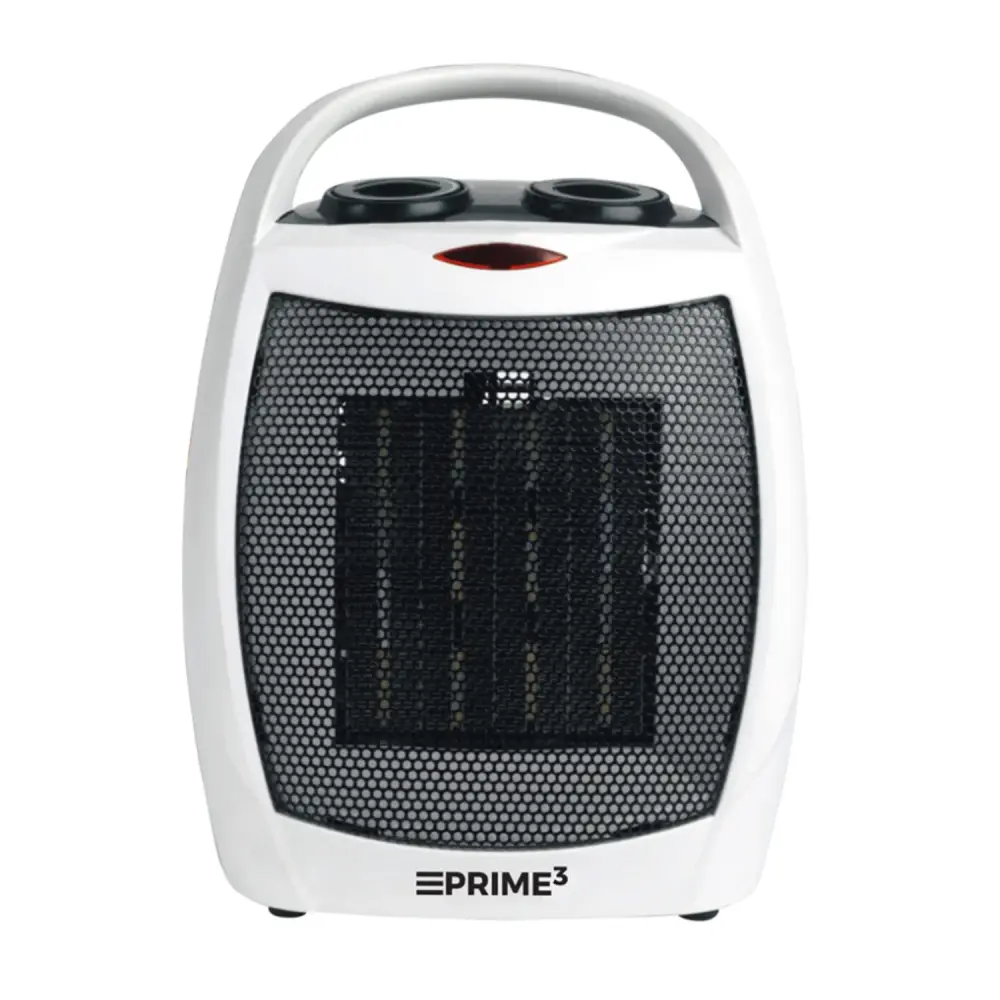 PRIME3 SFH61 1500W Carry-along PTC Fan Heater Ceramic 2 Heating Options Fan Only Safety Switch Overheating Protection
