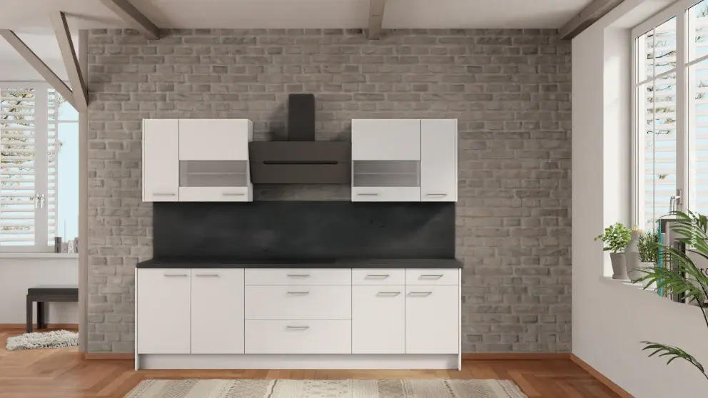 nobilia kitchen Sindelfingen 270 cm offer concrete slate graphite complete cooktop