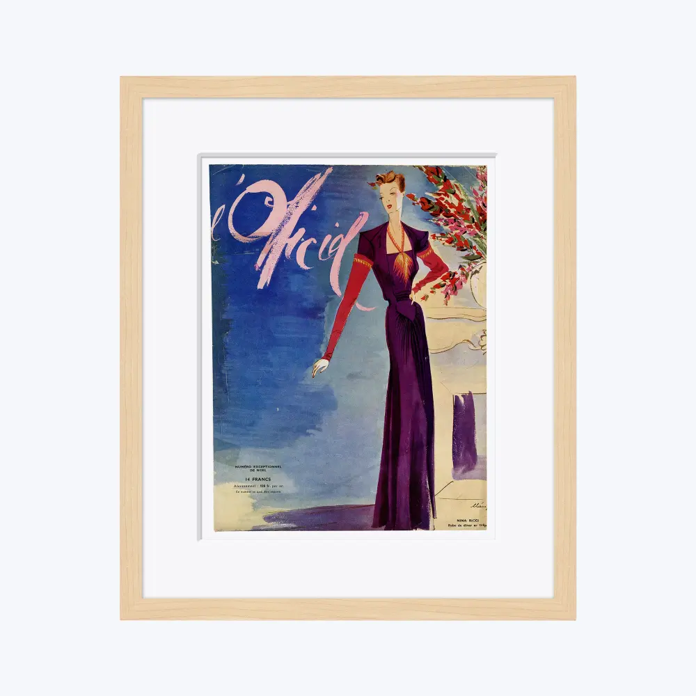 Original Vintage L'Officiel Magazine Cover, December 1938
