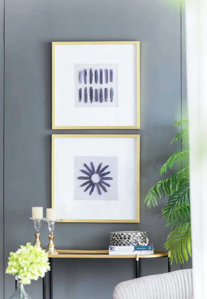 Grace Purple Agate Shadow Boxes Wall Art place 2) - Multicolor